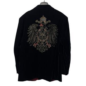 LEONARDI Eagle Royal Crest Velvet Blazer 42R